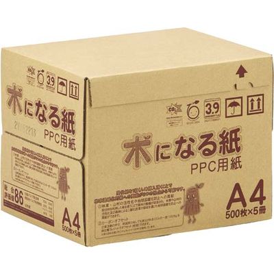 コピー用紙　木になる紙A4　1箱(500枚×5冊)　キーA4