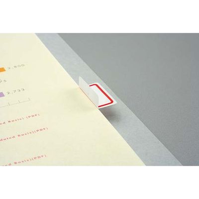 カラーレーザー&インクジェット用はかどりタックインデックス(強粘着)　中　赤枠　20枚