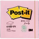 ポストイット　再生紙ノート75×75mm　ピンク　1冊　654RP-PN