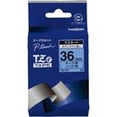 ピータッチ　ラミネート青色テープ36mm　黒文字　TZe-561