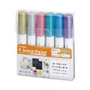 水性マーカー　ジュースペイント　細字　メタリック6色入　SJP-120F-6CM