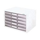 アバンテレターケース　A4ヨコ型　浅型5段　白　AL-W5-W