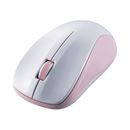 ワイヤレスマウス　Bluetooth　3ボタン　抗菌　静音　軽量　IR　LED　Mサイズ　ピンク