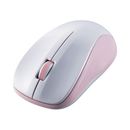 ワイヤレスマウス　Bluetooth　3ボタン　抗菌　静音　軽量　IR　LED　Sサイズ　ピンク