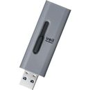 USBメモリ　128GB　USB3.2(Gen1)　高速データ転送　スライド式　キャップなし　グレー