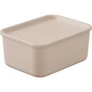 積み重ねられるふた付き収納ボックス　Sピンクベージュ