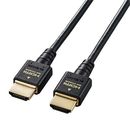 HDMI　ケーブル　HDMI2.1　ウルトラハイスピード　スリム　8K4K対応　2m　ブラック