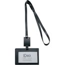 吊下げ名札IDeo革製　名刺IDカード用ヨコ型　黒　NM-RK195D