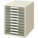 レターケース透明プラスチック引き出しB4　浅型10段　LC-BG110M