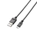 microUSBケーブル　2A出力　スリム　通信・充電　0.8m　ブラック